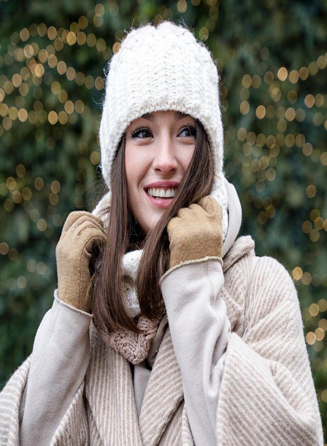 Feelorna Women Winter Gloves, Ladies Fashion Fleece Lined Warm Gloves with Cute Bow Elegant Soft Thermal Windproof Touchscreen Gloves for Cold Weather Dressing Driving Running Cycling(Khaki) - Image 5