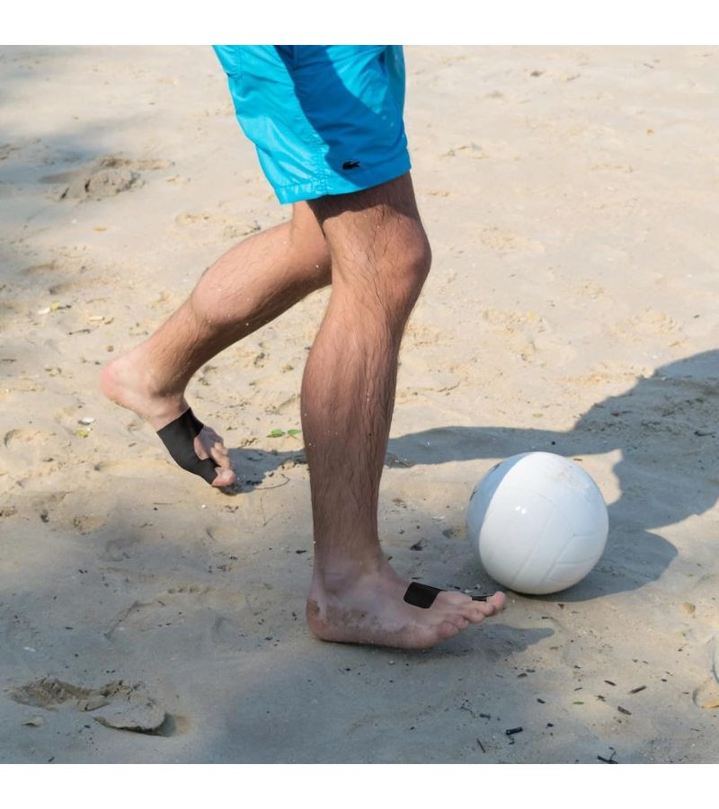مجموعة سوداء مكونة من 8 لاصقات مسبقة التشكيل لدعم أصابع القدم، بتصميم خطاف مريح، ضمادة ناعمة ومرنة ومريحة للاستخدام في الهواء الطلق - Image 3