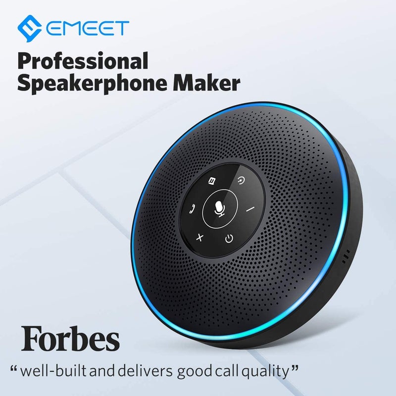 eMeet EMEET Bluetooth Speakerphone M2 Black Conference Speaker for 5-8 People Business Conference 360º Voice Pickup 4 AI Microphone Self-Adaptive Conference Call Speaker Skype USB Speakerphone  - Image 2