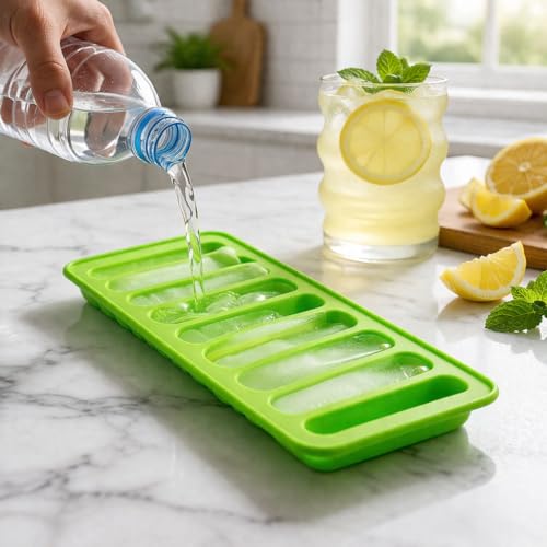GS KITCHENWARE GS Silicone Chocolate Bar Mould | 10 Cavity Candy & Ice Cube Mold for Truffles, Fat Bombs, Pudding, Cookies & Cherries | Baking & Freezer Safe, 1 Pc, Green. - Image 1