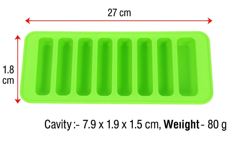 GS KITCHENWARE GS Silicone Chocolate Bar Mould | 10 Cavity Candy & Ice Cube Mold for Truffles, Fat Bombs, Pudding, Cookies & Cherries | Baking & Freezer Safe, 1 Pc, Green. - Image 4