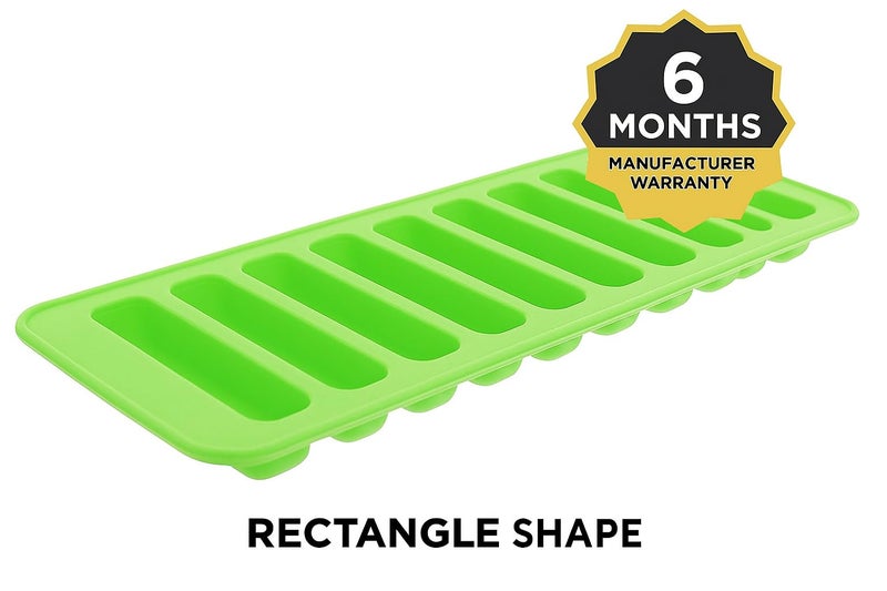 GS KITCHENWARE GS Silicone Chocolate Bar Mould | 10 Cavity Candy & Ice Cube Mold for Truffles, Fat Bombs, Pudding, Cookies & Cherries | Baking & Freezer Safe, 1 Pc, Green. - Image 3