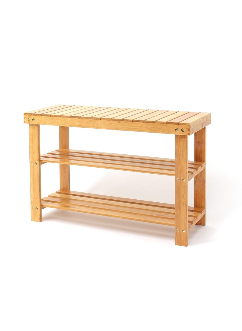 FEELING MALL FEELING MALL Shoe Cabinet 3 Tier Shoe Rack Entrance Bench Home Freestanding Shoe Rack Storage Rack Organizer for Entrance Hallway Living Room Shoe Storage Bench  - Image 1