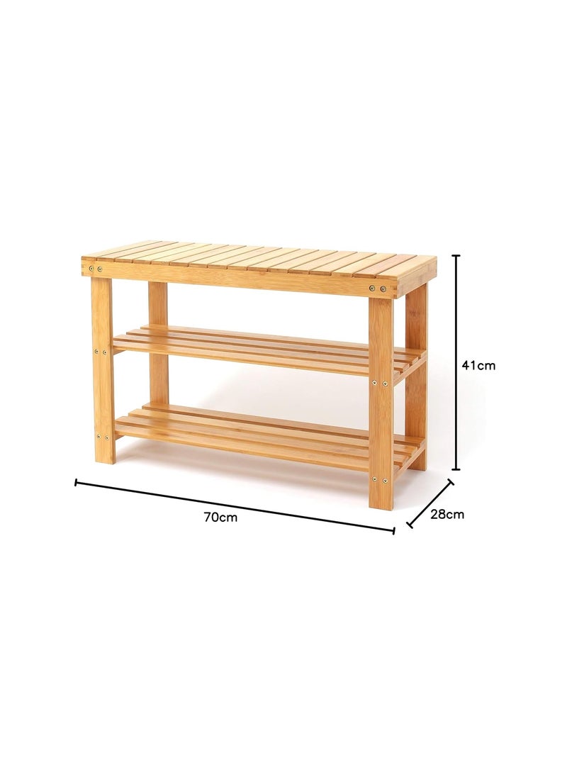 FEELING MALL FEELING MALL Shoe Cabinet 3 Tier Shoe Rack Entrance Bench Home Freestanding Shoe Rack Storage Rack Organizer for Entrance Hallway Living Room Shoe Storage Bench  - Image 3