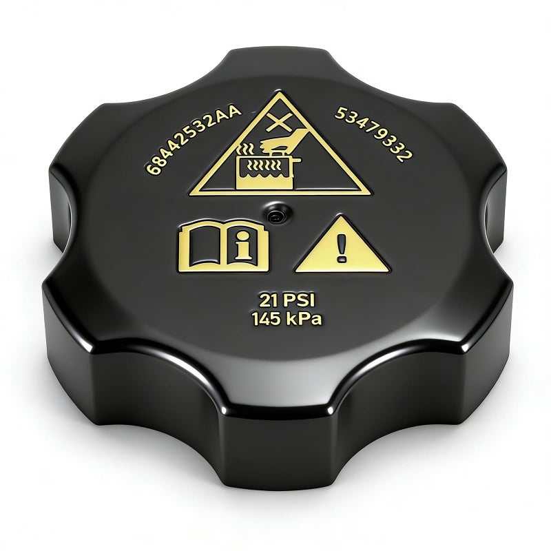 Manymiba Radiator Cap for 20132021 Chrysler Dodge Jeep Ram Fit for Chrysler 200 Pacifica Voyager Dodge Dart Durango Jeep Cherokee Compass Wrangler Gladiator Renegade Grand Cherokee 68442532AA 68249136AA - Image 3