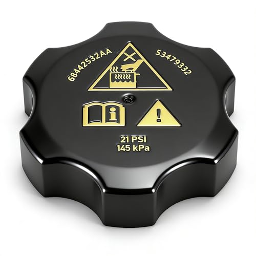 Manymiba Radiator Cap for 20132021 Chrysler Dodge Jeep Ram Fit for Chrysler 200 Pacifica Voyager Dodge Dart Durango Jeep Cherokee Compass Wrangler Gladiator Renegade Grand Cherokee 68442532AA 68249136AA - Image 1