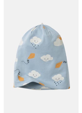 Tchibo Kids Boy Allover Print Beanie Hat, Blue Combo  - Image 2