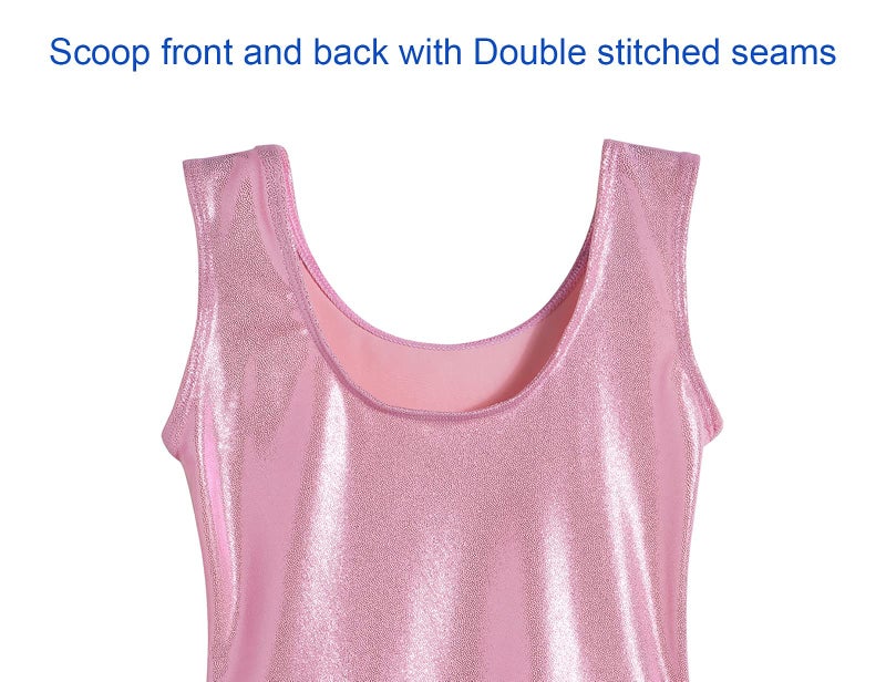 Domusgo Gymnastics Leotards for Girls 5-6 Years Old Pink Sparkly One Piece Tumbling Outfits - Image 4