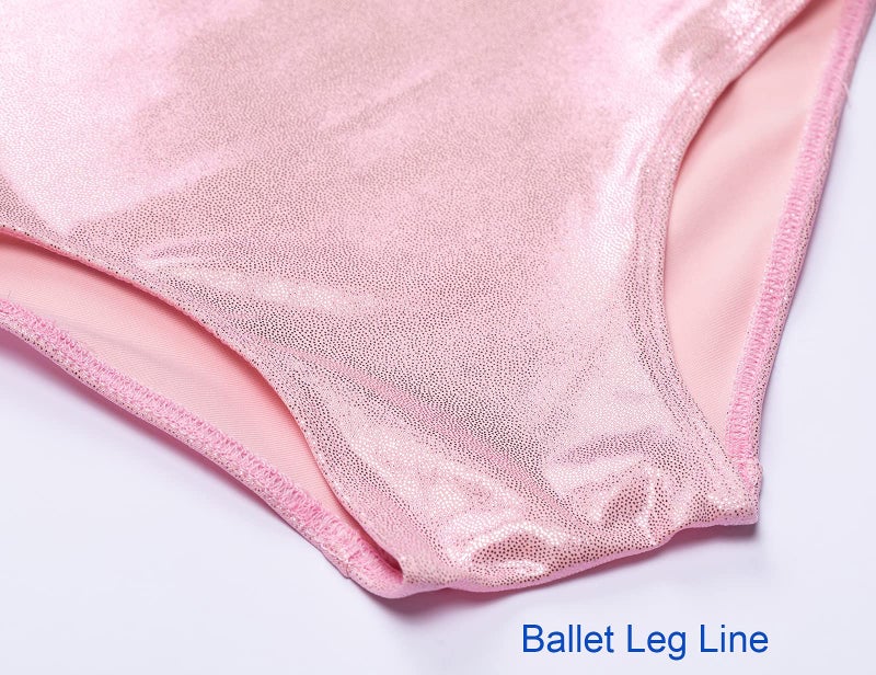 Domusgo Gymnastics Leotards for Girls 5-6 Years Old Pink Sparkly One Piece Tumbling Outfits - Image 5
