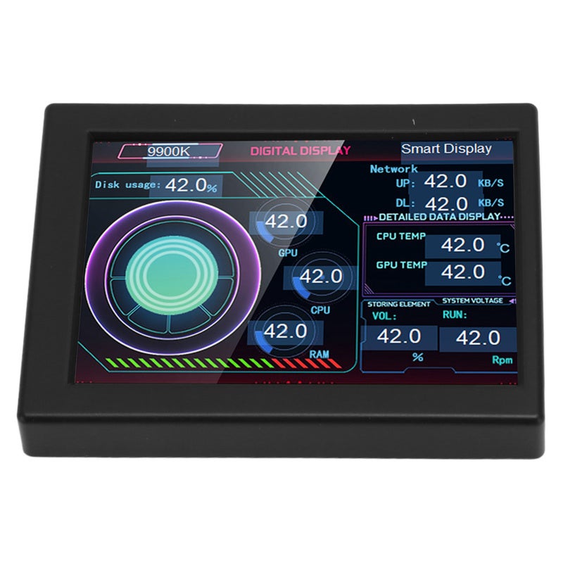 PC CPU Data Monitor 3.5 Inch IPS Display Second Monitor for Computer Temperature - Stepless Dimming Metal Shell for Eye Protection - Image 2