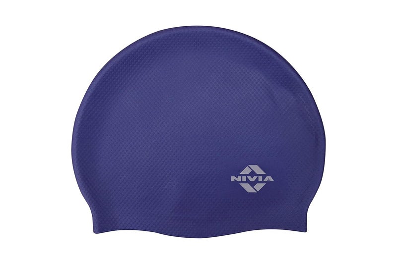 Nivia Pro Silicone Swimming Cap - Navy Blue - Image 1