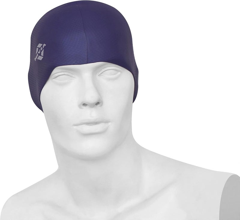 Nivia Pro Silicone Swimming Cap - Navy Blue - Image 3