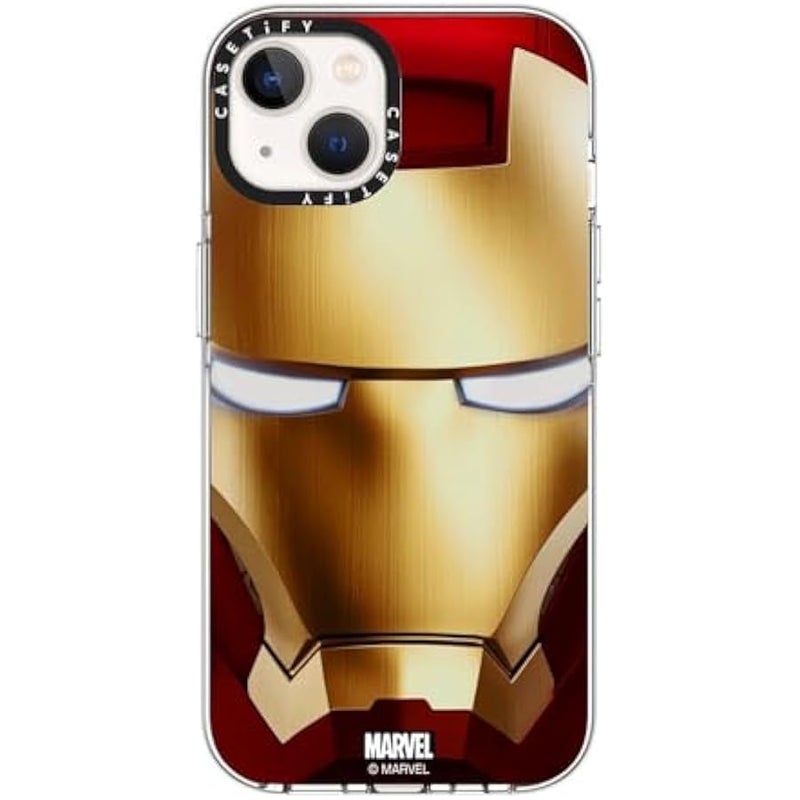 Casetify Clear iPhone 13 Case 【Iron Man Co-Lab/Not Yellowing / 6.6ft Drop Protection/Compatible with Magsafe】 - Iron Man Hero Mask - Clear - Image 2