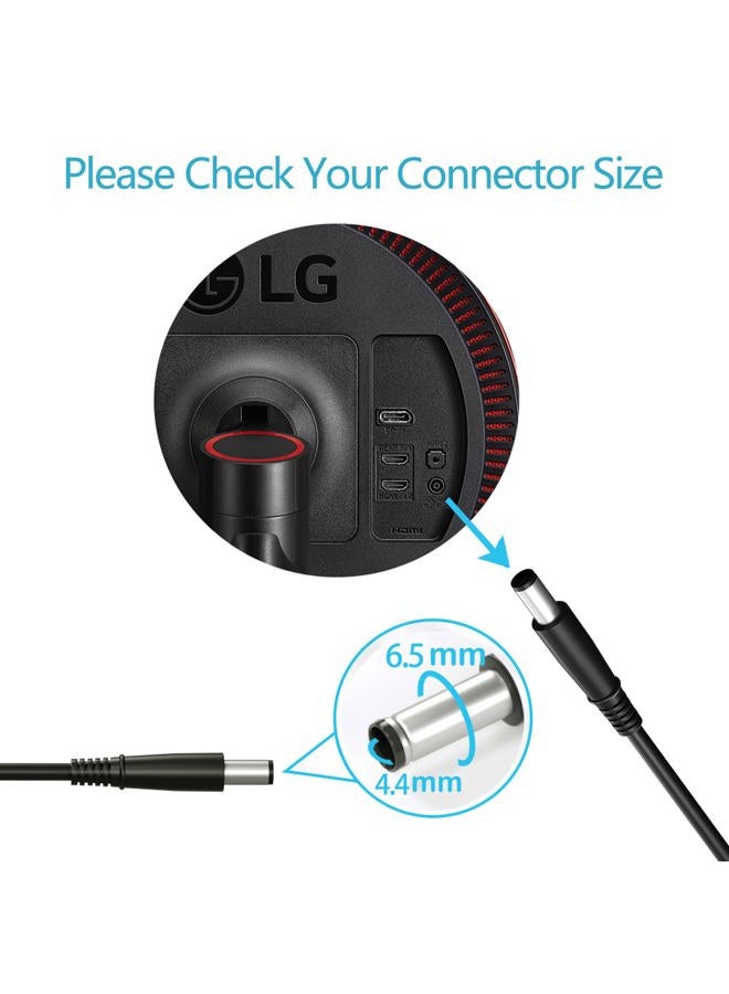 VHBW Replacment for LG Monitor Power Cord 19V DC Power Supply for LG Electronics 27" 24" 23" 22" 20" 19" LCD LED HD TV Monitor Widescreen Power Adapter Cord - Image 4