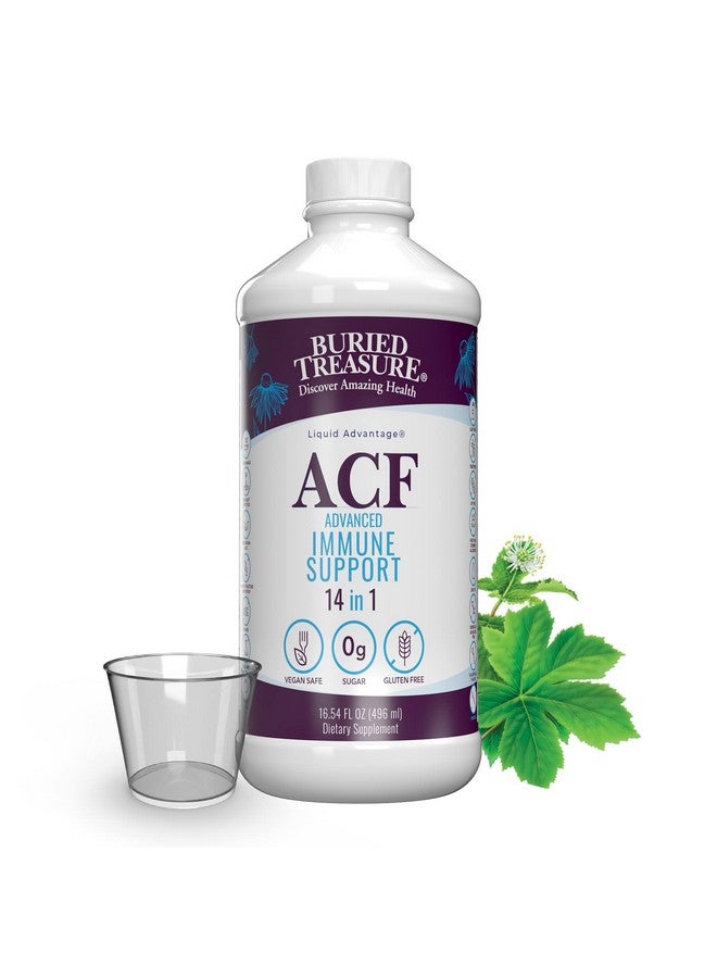 Buried Treasure ACF Immune Support - 16 oz, 16 Servings, Vitamin C, Elderberry, Zinc, Liquid Immune Booster with Vitamins and Minerals w/ Dose Cup - Image 1