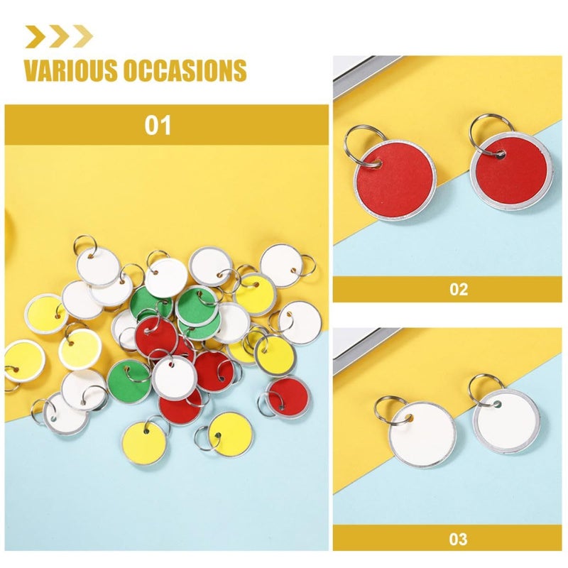 50pcs Multicolor Double Sided Writable Key Tags with Rings for Travel Luggage Home Office - Image 4