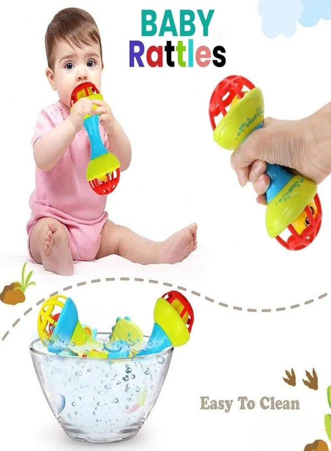 HOMOZE Baby Dumbbell Rattle Toy | BPA-Free Multicolor Handheld Rattle | Smooth Edges, Gentle Sound | Sensory Development Toy for Newborns & Infants (1 Pc) - Image 4