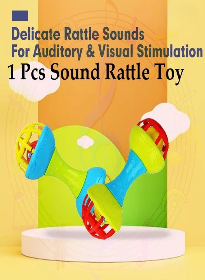 HOMOZE Baby Dumbbell Rattle Toy | BPA-Free Multicolor Handheld Rattle | Smooth Edges, Gentle Sound | Sensory Development Toy for Newborns & Infants (1 Pc) - Image 5
