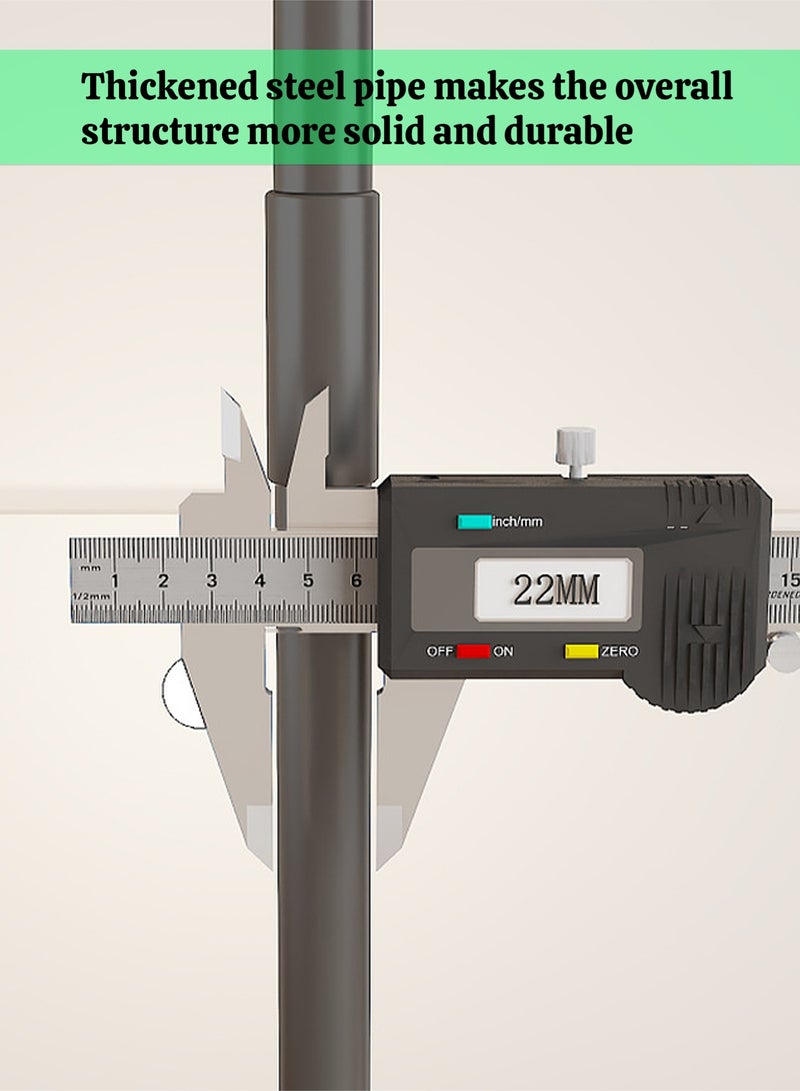 MITOYO Metal Clothes Hanger - Double Layered Clothes Rack - Store and Organize Clothes - Enhanced Load-bearing Capacity - Movable Clothes Rack with Swivel and Lockable Wheels - Easy to Install - Clothes Organizer - 120x46x175 cm - Image 5