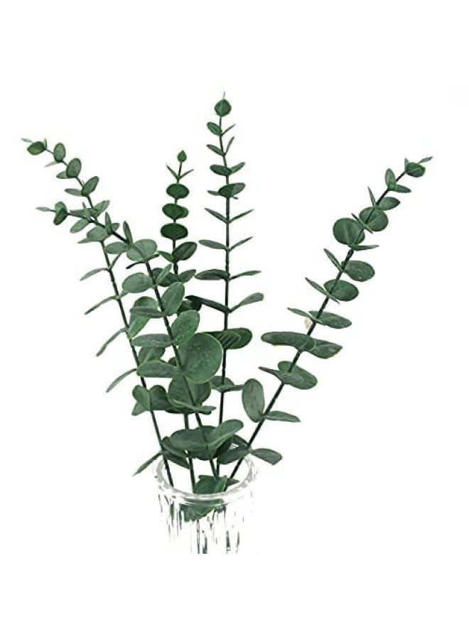 Tinsow Green 5 Pieces Real Touch Leaf Artificial Eucalyptus Stem Faux Eucalyptuses Wedding Bouquet Centrepiece Home Decor Green  - Image 3