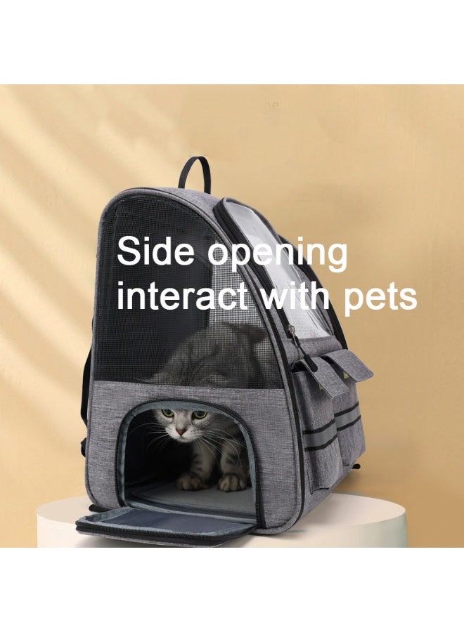 McmhyingPop Cat Carrier Bag Trolley Case with Rolling Wheels Pet Bag Outdoors Travel Pet Carrier Bag for Cats and Small Dogs Rabbit With Removable Pad (Grey) - Image 4