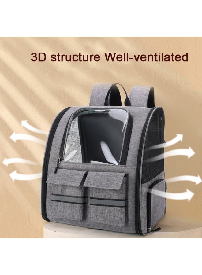 McmhyingPop Cat Carrier Bag Trolley Case with Rolling Wheels Pet Bag Outdoors Travel Pet Carrier Bag for Cats and Small Dogs Rabbit With Removable Pad (Grey) - Image 5