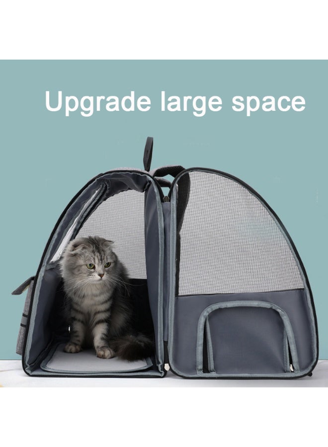 McmhyingPop Cat Carrier Bag Trolley Case with Rolling Wheels Pet Bag Outdoors Travel Pet Carrier Bag for Cats and Small Dogs Rabbit With Removable Pad (Grey) - Image 3