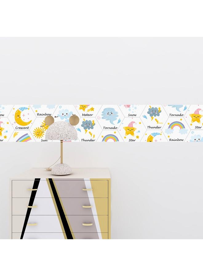 الأزرق جي دبليو 10 شرائح من الرسوم المتحركة Hexagon sticker للأطفال من ستة جوانب ملصقات زخرفية على الحائط التنوير ملصقات أرضية غرفة نوم الحمام - Image 5