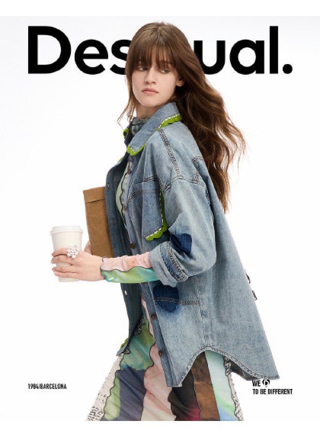 DESIGUAL ss25 New Crochet Lace Heart Wash Design Women's Blouse - Image 1