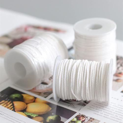 happytakehome 400 ft Cotton Candle Wick,24 PLY Braided Cotton Candle Making Wicks Spool + 200 Pieces Metal Sustainer Tabs + 1 Piece Centering Device Holder Set for DIY Crafts - Image 5