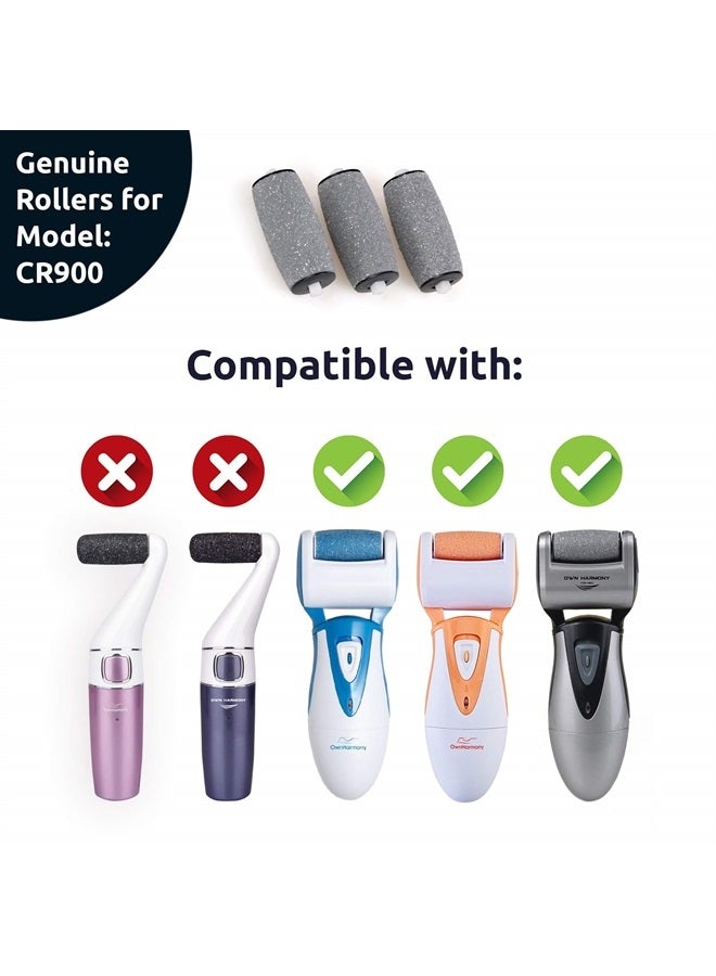 Own Harmony Extra Coarse 3 Refill Rollers Best Fit for Electric Callus Remover CR900 for Men - Pedicure File Tools Foot Care - Replacement Refills 3 Pack - Image 3