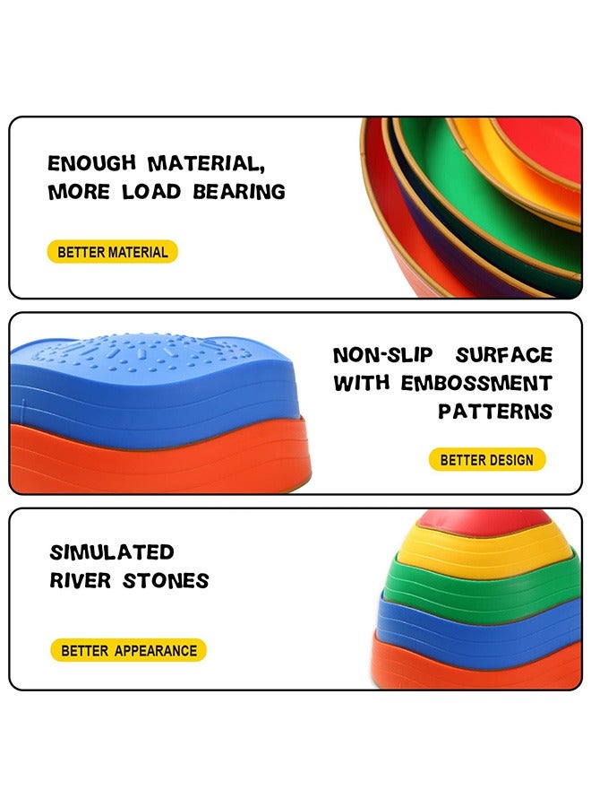 XiuWoo 5Pcs Non-Slip Plastic Balance Stepping Stones for kids, for Pomoting Children's Coordination Skills Obstacle Courses Sensory Toys for Toddlers,Indoor or Outdoor Play - Image 2