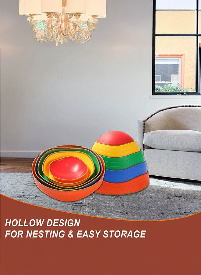 XiuWoo 5Pcs Non-Slip Plastic Balance Stepping Stones for kids, for Pomoting Children's Coordination Skills Obstacle Courses Sensory Toys for Toddlers,Indoor or Outdoor Play - Image 4