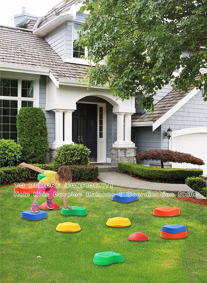 XiuWoo 5Pcs Non-Slip Plastic Balance Stepping Stones for kids, for Pomoting Children's Coordination Skills Obstacle Courses Sensory Toys for Toddlers,Indoor or Outdoor Play - Image 5