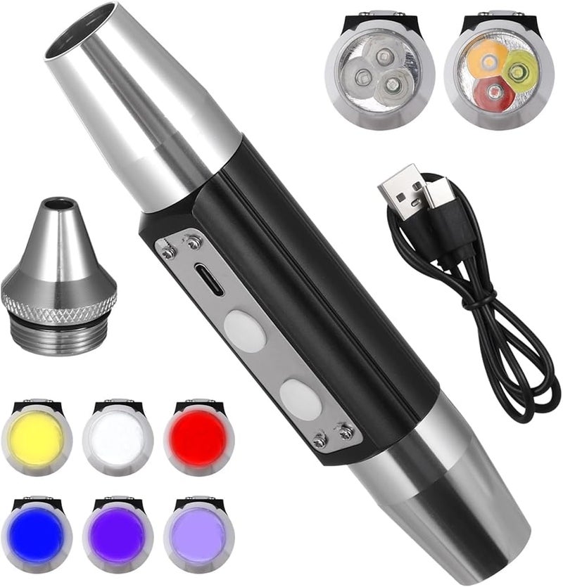 مصباح يدوي مزدوج الرأس يعاد شحنه، مصباح ليد فائق السطوع لتقييم المجوهرات - Image 4