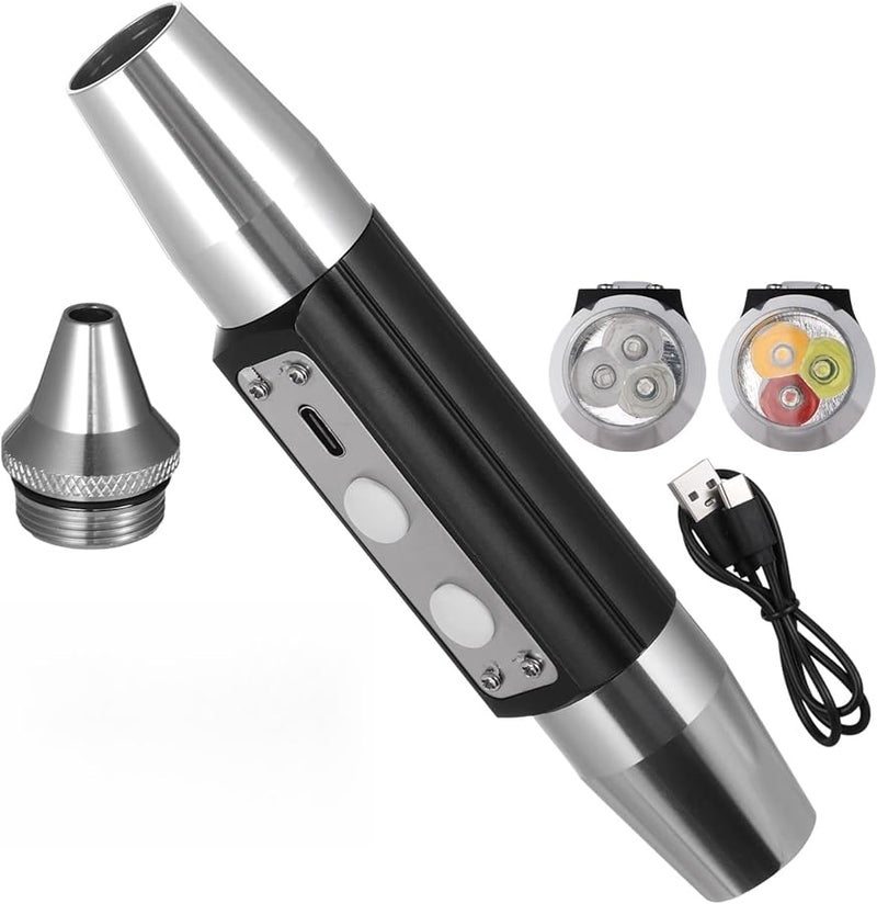 مصباح يدوي مزدوج الرأس يعاد شحنه، مصباح ليد فائق السطوع لتقييم المجوهرات - Image 2