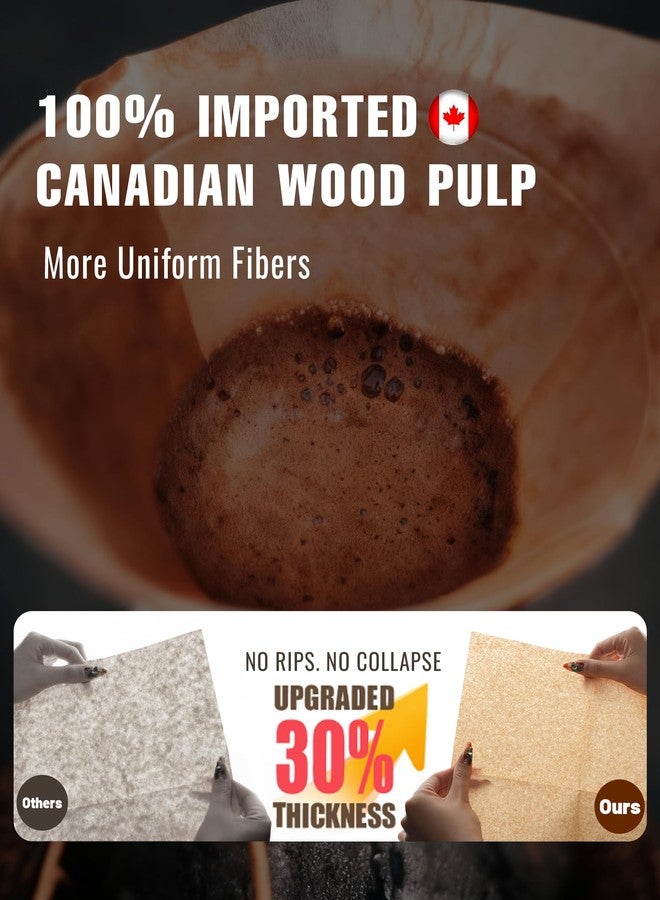 Brew Choice 100ct Pre-folded Unbleached Cone Coffee Filters, Upgraded 30% Thicker Natural Paper for Pure Taste, Compatible with Chemex Pour-Over Coffee Makers - Image 2