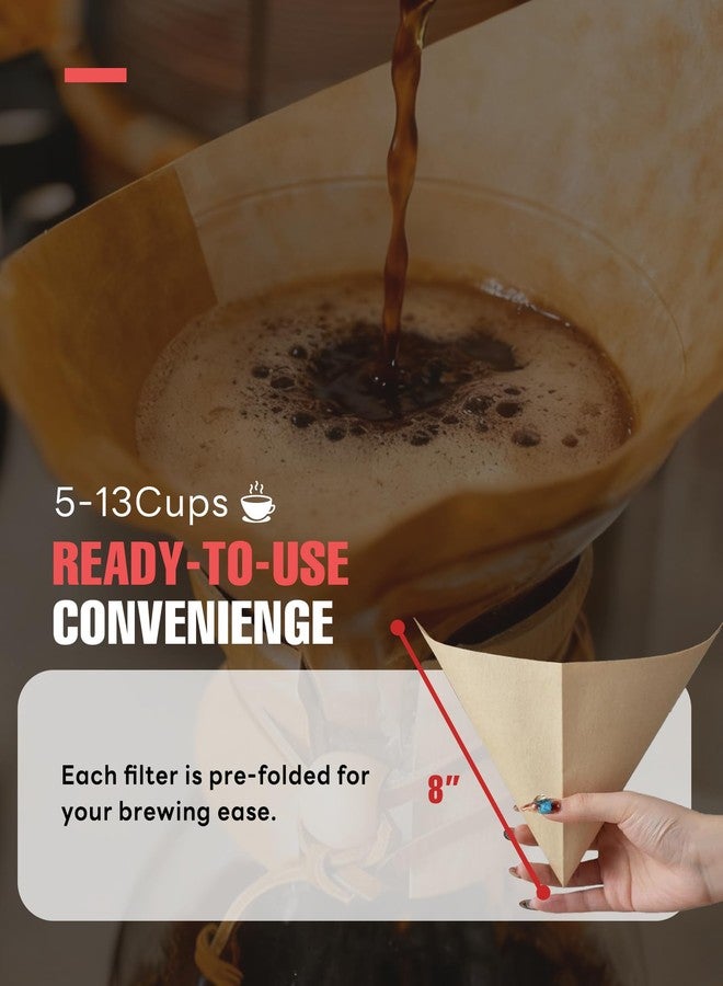 Brew Choice 100ct Pre-folded Unbleached Cone Coffee Filters, Upgraded 30% Thicker Natural Paper for Pure Taste, Compatible with Chemex Pour-Over Coffee Makers - Image 3
