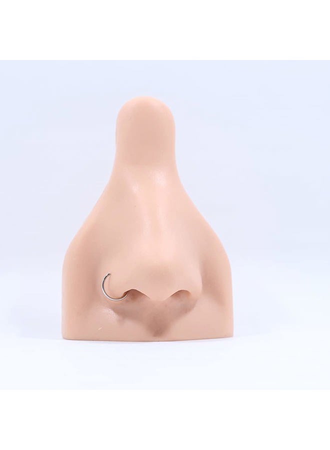 FANSING Fakes Nose Rings Faux Nose Ring 20g Nose Ring Nose hoop 20 Gauge 8mm Septum Ring Faux Septum Ring Lip Ring Surgical Steel Piercing Jewelry Silver 3PCS - Image 4