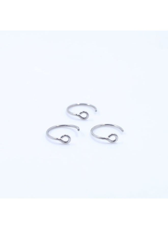 FANSING Fakes Nose Rings Faux Nose Ring 20g Nose Ring Nose hoop 20 Gauge 8mm Septum Ring Faux Septum Ring Lip Ring Surgical Steel Piercing Jewelry Silver 3PCS - Image 3