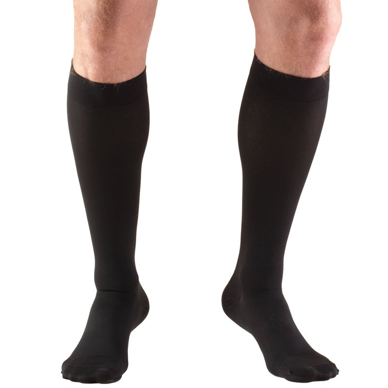 Truform 30-40 mmHg Compression Stockings for Men and Women, Knee High Length, Closed Toe, Black, Medium - Image 1