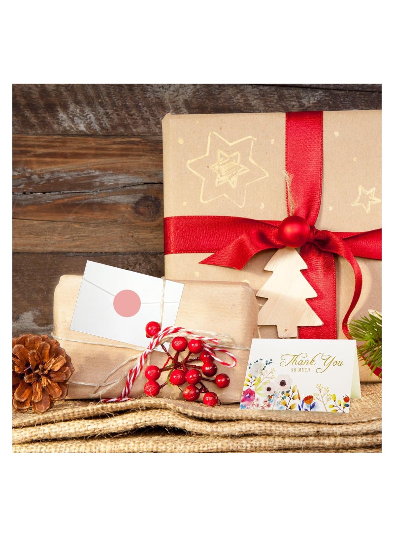 Zikra Floral Thank You Cards Multipack - 12 Elegant Designs for Teachers, Colorful Blank Inside Greeting Cards, Perfect for Expressing Gratitude (12PCS) - Image 4