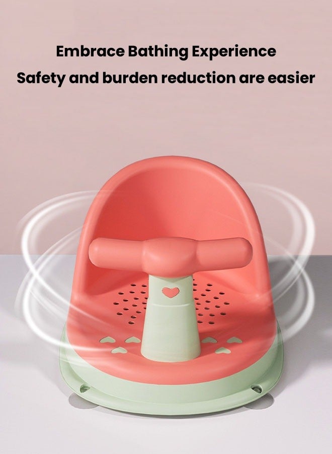 Baby Bathtub Seat, Non Slip Baby Bath Chair, Bathtub Chair for Baby Sitting Up, Baby Bath Seat with Suction Cups for Baby (Pink)  - Image 4