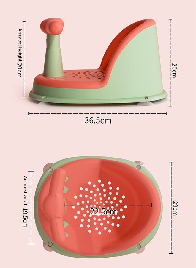 Baby Bathtub Seat, Non Slip Baby Bath Chair, Bathtub Chair for Baby Sitting Up, Baby Bath Seat with Suction Cups for Baby (Pink)  - Image 2