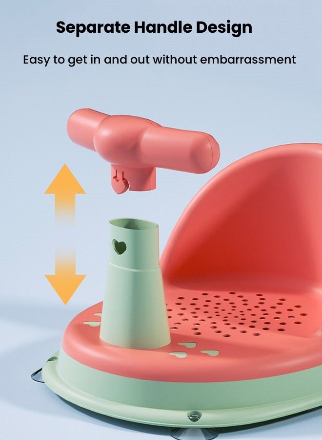 Baby Bathtub Seat, Non Slip Baby Bath Chair, Bathtub Chair for Baby Sitting Up, Baby Bath Seat with Suction Cups for Baby (Pink)  - Image 5
