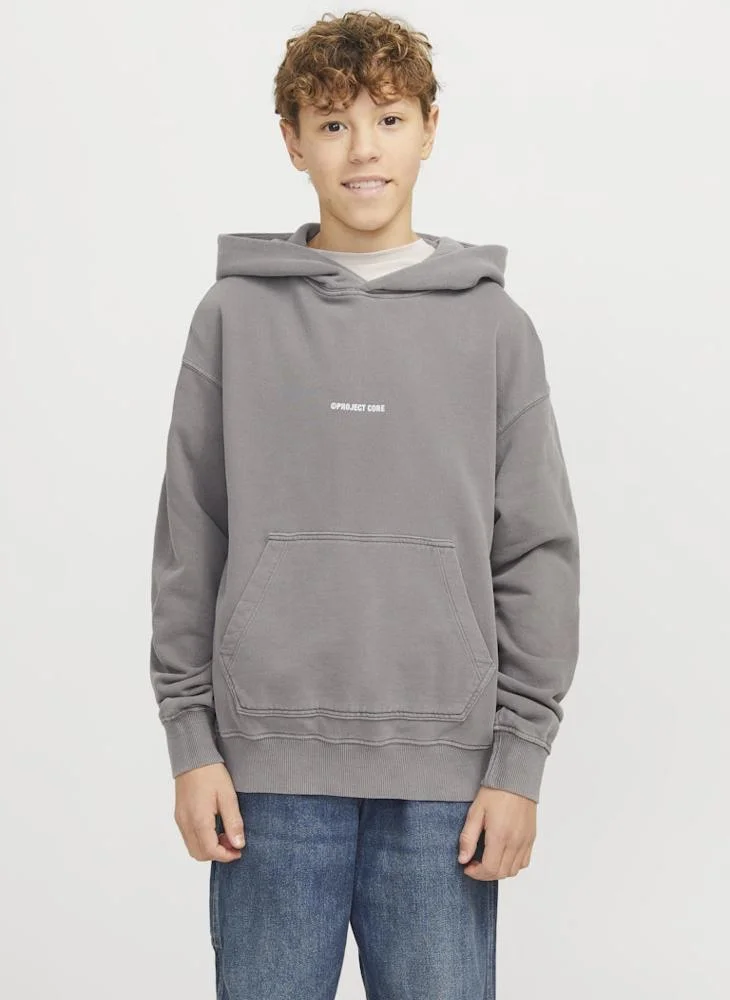 جاك وجونز جونيور Kids Logo Print Pull Over Hoodies