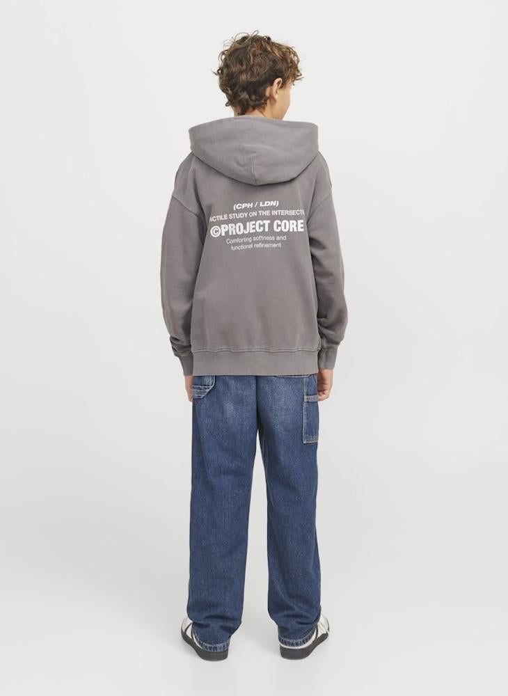 Jack & Jones Junior Kids Logo Print Pull Over Hoodies  - Image 2