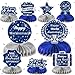 LUUFILx 9Pcs Happy Work Anniversary Decorations Navy Blue Silver Happy Workiversary Table Honeycomb Centerpieces Office Anniversary Party Table Topper Decor for Employee Worker Appreciation Supplies - Image 2