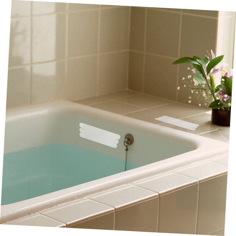 Bath Safety Strips Non Skid Adhesive Tread Stickers For Shower And Stairs White 12 Pcs - Image 4