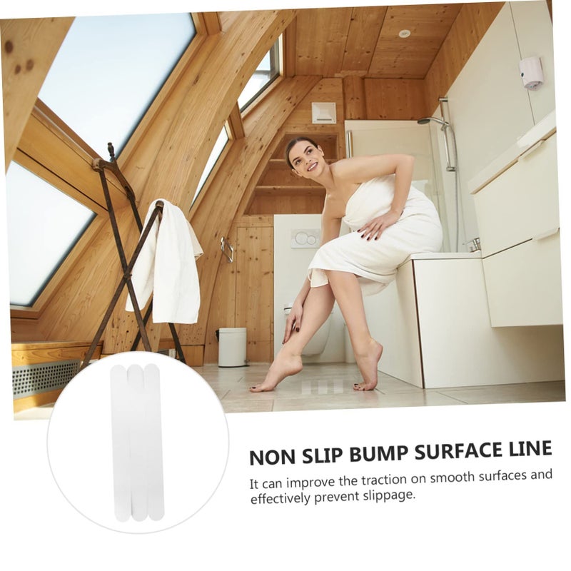 Bath Safety Strips Non Skid Adhesive Tread Stickers For Shower And Stairs White 12 Pcs - Image 3